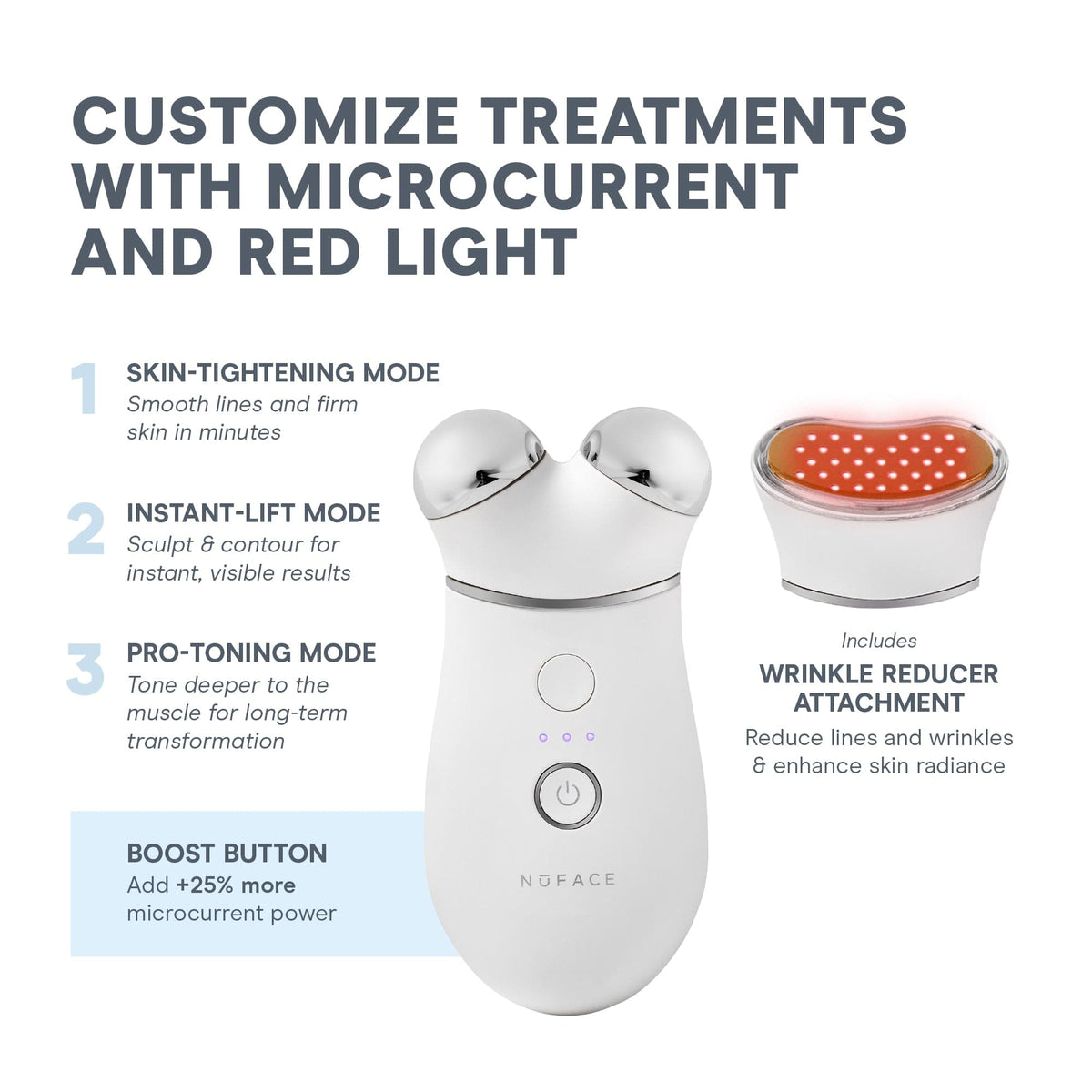 TRINITY+ and Red Light Therapy Attachment - Smart Advanced Facial Toning Device with LED Red Light Attachment